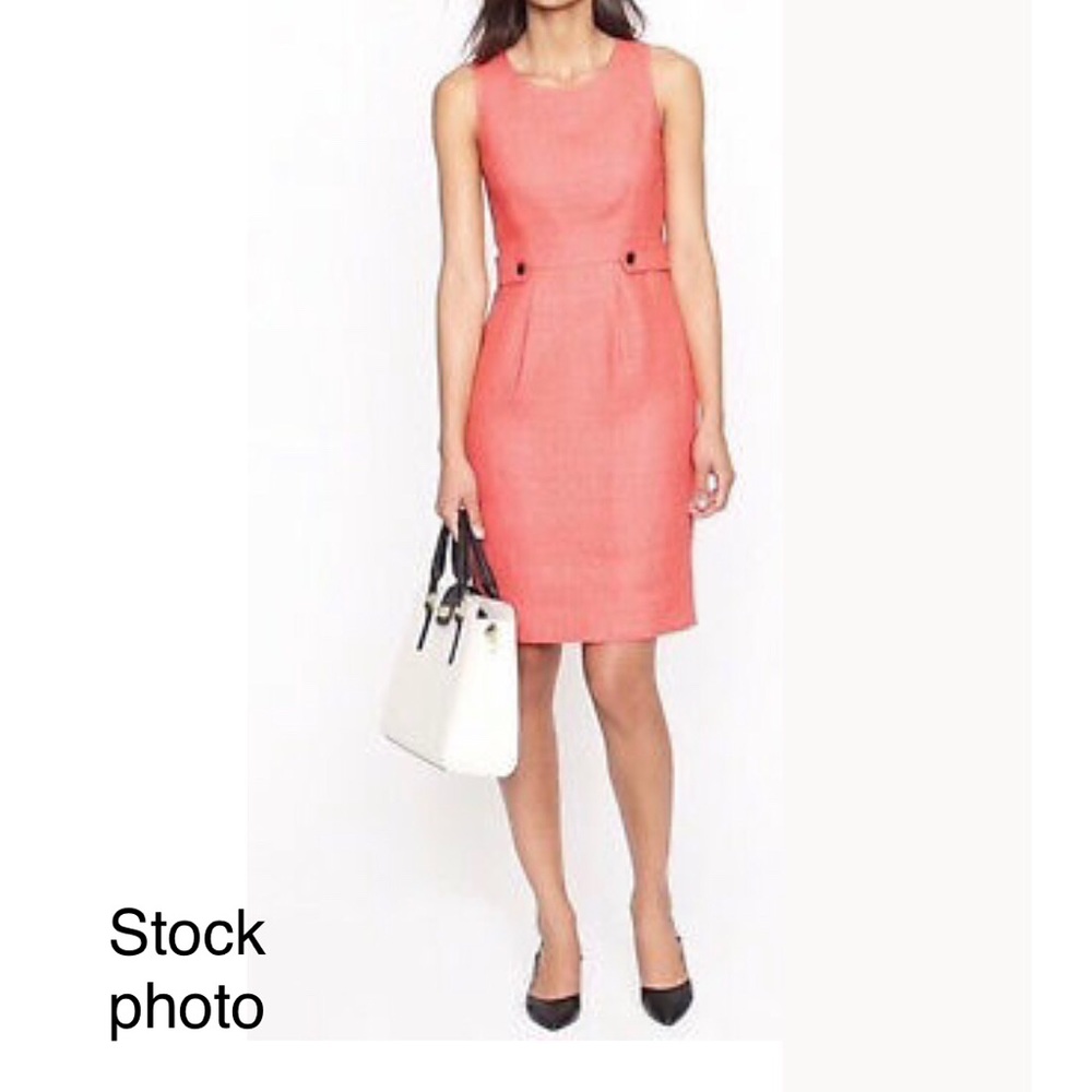 Sleeveless Coral Sheath Dress